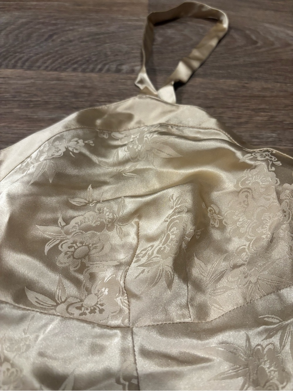 Cerie Gold 100% Silk Floral Tank Top Lingerie Cami Intimate Sleepwear Women’s L - Picture 3 of 5